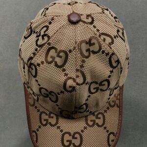 Gucci Beige and Brown Monogram Cap